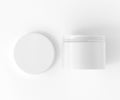 White cosmetic jar mockup with cap, Blank Box Packaging Realistic mockup template, 3d rendering isolated on light background Royalty Free Stock Photo