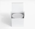 White cosmetic jar mockup with cap, Blank Box Packaging Realistic mockup template, 3d rendering isolated on light background Royalty Free Stock Photo
