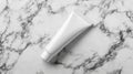 White Cosmetic Tube On Marble Background Royalty Free Stock Photo