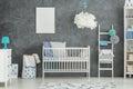 White cot in a room Royalty Free Stock Photo