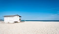 White cottage on the beach Royalty Free Stock Photo