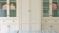 White cottage dressing room decor, interior design and country house home decor, boot room or walk-in wardrobe furniture, English Royalty Free Stock Photo