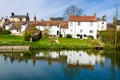 White cottages on river Cam, Cambridge, United Kingdom