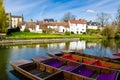 White cottages on river Cam, Cambridge, United Kingdom