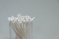 White cotton bud in a plastic box. Ear picking in a plastic box. Royalty Free Stock Photo