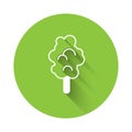 White Cotton candy icon isolated with long shadow background. Green circle button. Vector Royalty Free Stock Photo