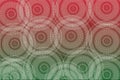 White cotton circles on green and red background Royalty Free Stock Photo