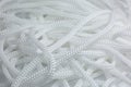 White cotton rope texture background. Thread Macro photo, close up Royalty Free Stock Photo