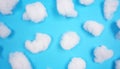 White cotton texture is soft, fluffy wadding blue background just look like air, sky Royalty Free Stock Photo