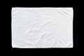White cotton towel mock up template fabric wiper isolated on black background with clipping path, flat lay top view Royalty Free Stock Photo