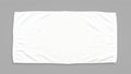 White cotton towel mock up template fabric wiper isolated on grey background with clipping path, flat lay top view Royalty Free Stock Photo