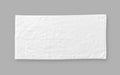 White cotton towel mock up template fabric wiper isolated on grey background with clipping path, flat lay top view Royalty Free Stock Photo