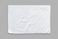 White cotton towel mock up template fabric wiper isolated on grey background with clipping path, flat lay top view Royalty Free Stock Photo