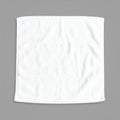 White cotton towel mock up template square size fabric wiper isolated on grey background with clipping path, flat lay top view Royalty Free Stock Photo