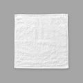 White cotton towel mock up template square size fabric wiper isolated on grey background with clipping path, flat lay top view Royalty Free Stock Photo