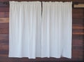 White cotton window curatin for vintage home decoration Royalty Free Stock Photo