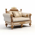Ornate Gold Sofa In Classical Realism Style - 3d Render