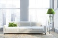 White couch and lamp in living room Royalty Free Stock Photo