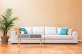 White couch in a large luxury home Royalty Free Stock Photo