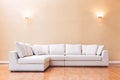 White couch in a large luxury home Royalty Free Stock Photo