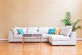 White couch in a large luxury home Royalty Free Stock Photo