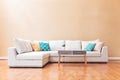 White couch in a large luxury home Royalty Free Stock Photo