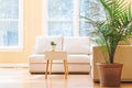 White couch in a large luxury home Royalty Free Stock Photo