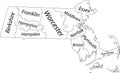 White counties map of Massachusetts, USA