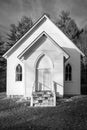 White Country Church in Black and White Royalty Free Stock Photo