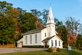 White Country Church in Fall Royalty Free Stock Photo