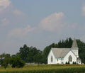 White country church with steeple