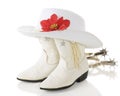 White Cowgirl Christmas Royalty Free Stock Photo