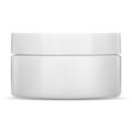 White cream jar. Plastic cosmetic container vector