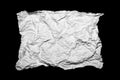 White creased paper isolated on black background Royalty Free Stock Photo