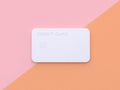 White credit card abstract minimal pink orange pastel tilted background 3d render business concept