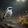 White-crested Bulbul, Copsychus malabaricus. generative ai