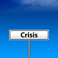 White Crisis direction sign Royalty Free Stock Photo