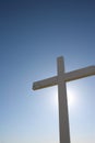 White cross with blue sky