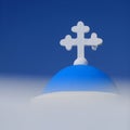 White cross on domed church Royalty Free Stock Photo