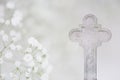 White Cross and Hope Funeral Card Royalty Free Stock Photo