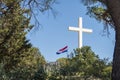 The white cross on the top of Marjan hill in Split