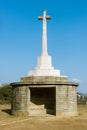 A white cross in a war cemetery Royalty Free Stock Photo