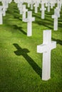 White crosses in American Cemetery, Omaha Beach, Normandy, Franc Royalty Free Stock Photo