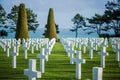 White crosses in American Cemetery, Omaha Beach, Normandy, Franc Royalty Free Stock Photo