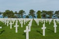 White crosses in American Cemetery, Omaha Beach, Normandy, Franc Royalty Free Stock Photo