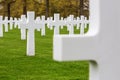 white crosses at american memorial and military cemetery of Margraten in the netherlands Royalty Free Stock Photo