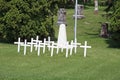 White Crosses at a Cemetery