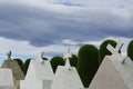 Crosses on the cemetary of punta areans in chile