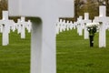 white crosses at american memorial and military cemetery of Margraten in the netherlands Royalty Free Stock Photo