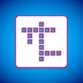 White Crossword icon isolated on blue background. Vector Royalty Free Stock Photo